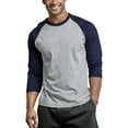 thumbnail image 1 of DailyWear Mens Casual 3/4 Sleeve Plain Baseball Cotton T Shirts NV/LT.GR, XLarge, 1 of 4