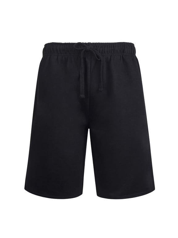 Mens Casual Lightweight Fleece SweatShorts, Workout Running Shorts Black, XXX-Large