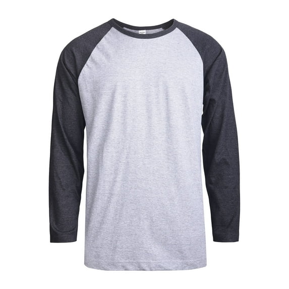 DailyWear Mens Casual Long Sleeve Plain Baseball Cotton T Shirts C.GR/H.GR, 3Xlarge