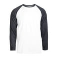 thumbnail image 1 of DailyWear Mens Casual Long Sleeve Plain Baseball Cotton T Shirts C.GR/WHT, 2Xlarge, 1 of 1