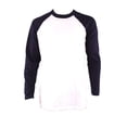 thumbnail image 1 of DailyWear Mens Casual Long Sleeve Plain Baseball Cotton T Shirts, Navy White, Large, 1 of 4