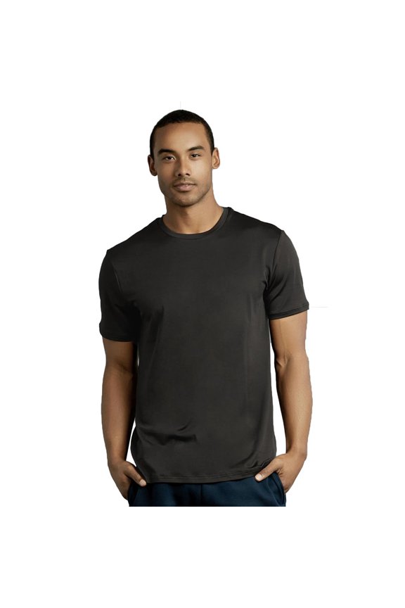 Mens Comfortable Exercise Short Sleeve Round Neck T Shirt(D.Gry, Small)