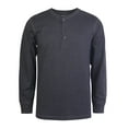 thumbnail image 1 of DailyWear Mens Cotton Casual Long Sleeve Henley T Shirt CH/Gry, XLarge, 1 of 1