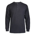 thumbnail image 1 of DailyWear Mens Cotton Casual Long Sleeve Henley T Shirt Waffle-Knit Ch/Grey, Small, 1 of 7