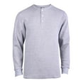 thumbnail image 1 of DailyWear Mens Cotton Casual Long Sleeve Henley T Shirt Waffle-Knit H/Grey, Small, 1 of 1