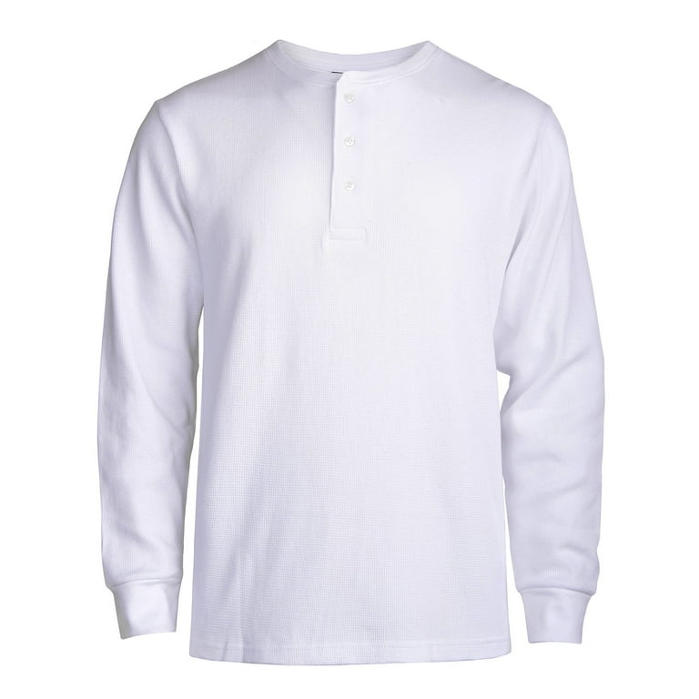 Cotton jersey Henley shirt - White - Men