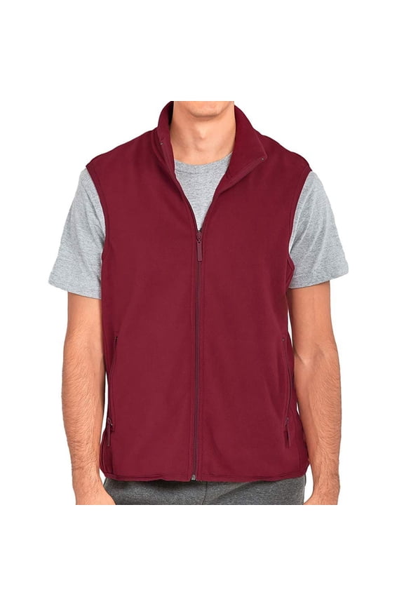 Mens Full-Zip Plush Polar Fleece Vest
