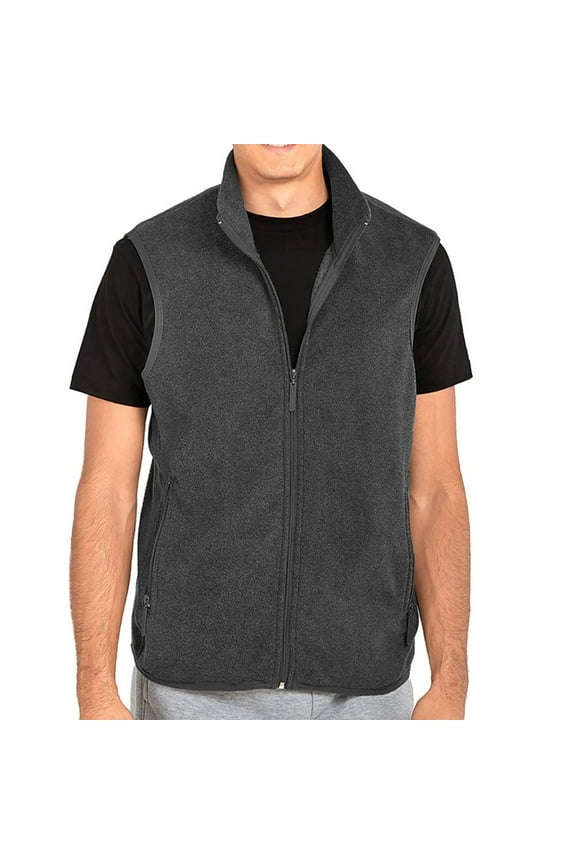 Mens Full-Zip Plush Polar Fleece Vest