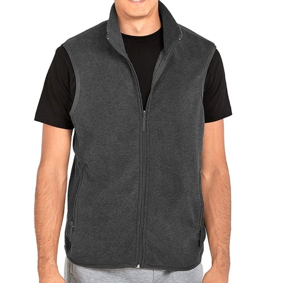 DailyWear Mens Full-Zip Plush Polar Fleece Vest
