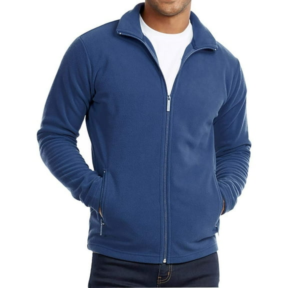 DailyWear Mens Full-Zip Polar Fleece Jacket Denim