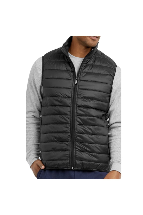 Mens Light Weight Nylon Puff Vest (Black, 3Xlarge)