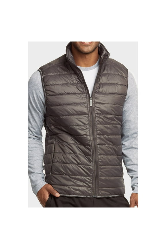 Mens Light Weight Nylon Puff Vest (Grey, 2Xlarge)