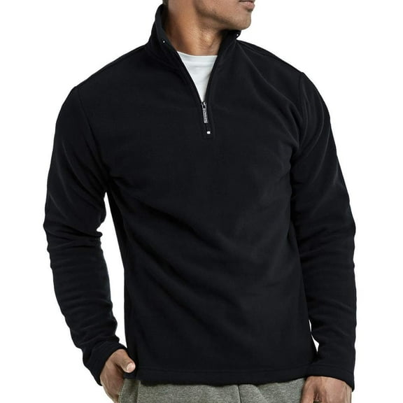 DailyWear Mens Polar Fleece Quarter Zip Pullover Sweaterr Royal Blue, XLarge
