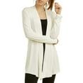 thumbnail image 1 of DailyWear Women's Open-Front Soft Draped Long Sleeve Cardigan Sweater Longline Tunic Medium, Ivory, 1 of 4
