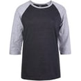 thumbnail image 1 of DailyWear Womens Casual 3/4 Sleeve Plain Baseball Cotton T Shirts C.GR/LT.H, Large, 1 of 1