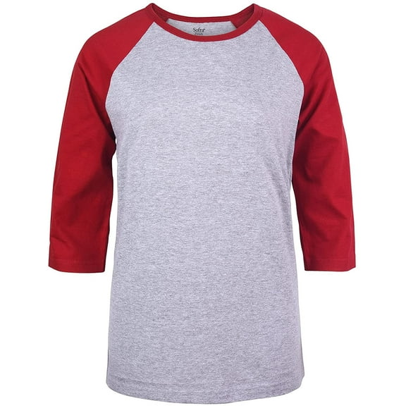 DailyWear Womens Casual 3/4 Sleeve Plain Baseball Cotton T Shirts LT.H/BUR, Medium