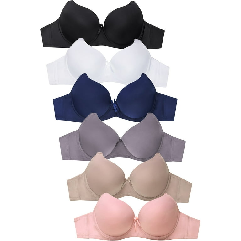 ToBeInStyle Women's Pack of 6 Mystery Bras - Assorted Colors - Size 38C