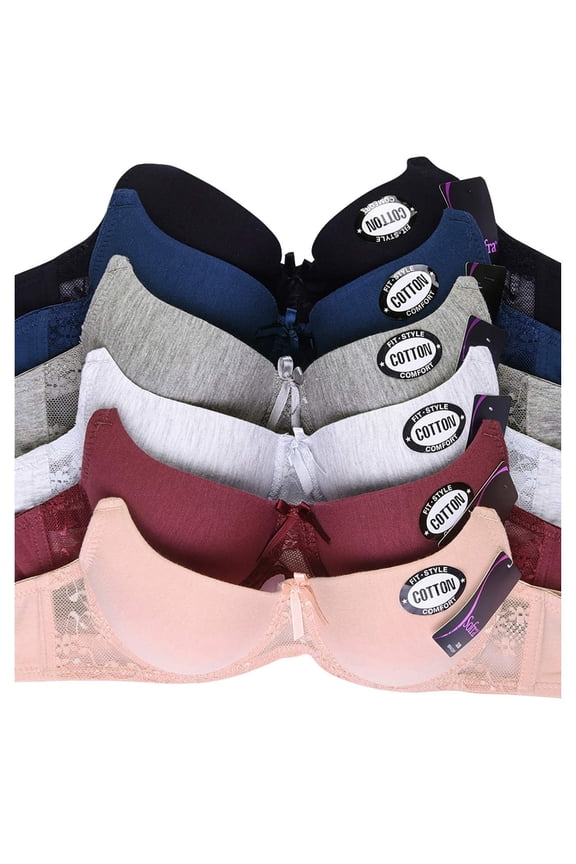 Womens Everyday 6 Pack of Bras 38C, 4326P