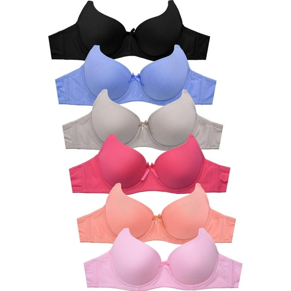 DailyWear Womens Everyday 6 Pack of Bras 4207P6, 32A