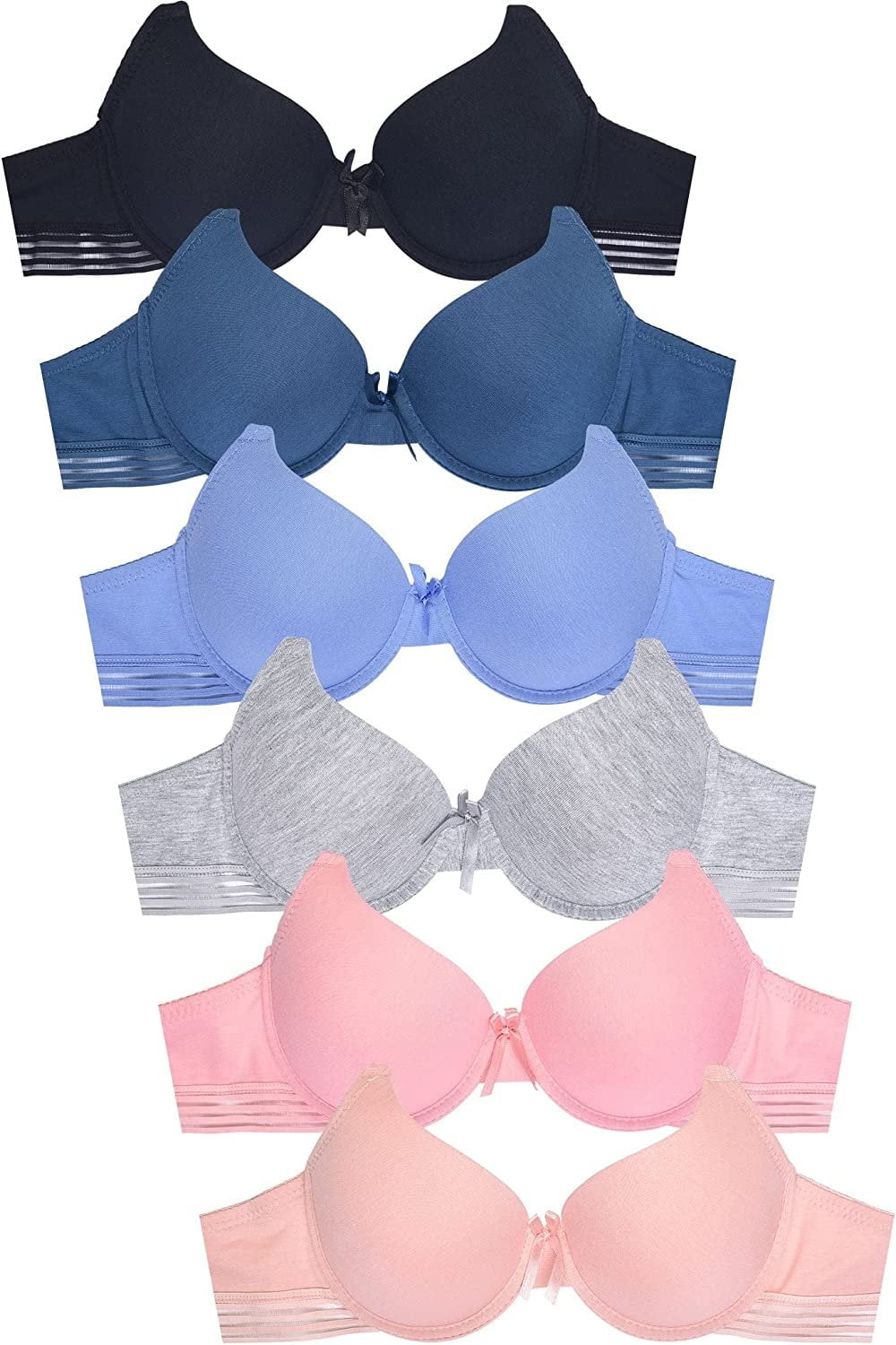 BRAABAA Pack of 6 Women non padded everyday daily use bra Women