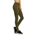 thumbnail image 1 of DailyWear Womens Full Length Active Plain Cotton Leggings Olive, Large, 1 of 3