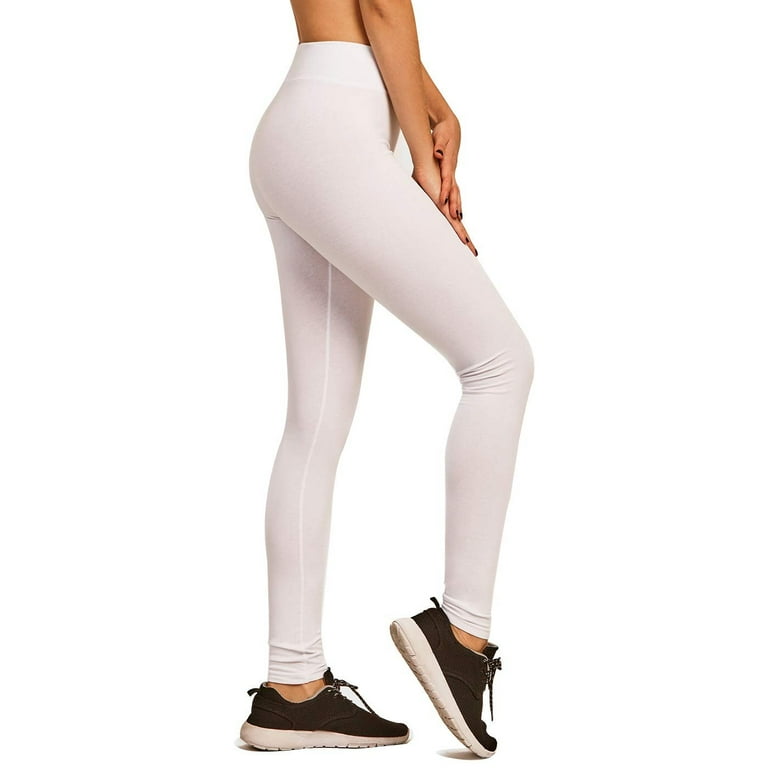 DailyWear Womens Full Length Active Plain Cotton Leggings White 2Xlarge
