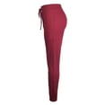 thumbnail image 1 of DailyWear Womens Juniors Lightweight Soft Cotton Jogger Pants Burgundy, Large, 1 of 3
