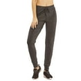 thumbnail image 1 of DailyWear Womens Juniors Lightweight Soft Cotton Jogger Pants Charcoal, Large, 1 of 4