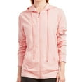 thumbnail image 1 of DailyWear Womens Long Sleeve Thin Cotton Full Zip Up Hoodie Jacket Peach, Medium, 1 of 4