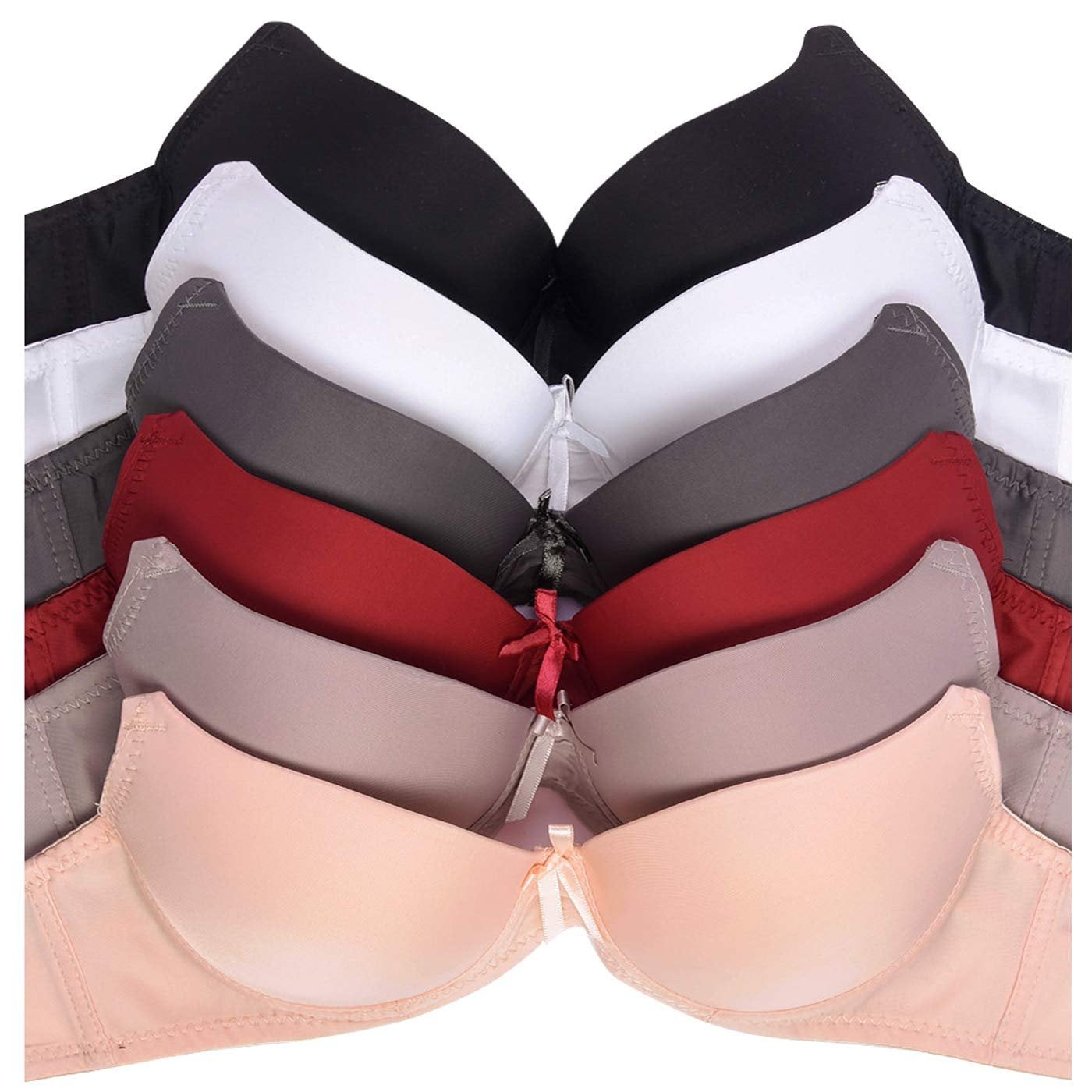 DailyWear Womens Push Up Bra Various Styles (Pack of 6) (4186PU1, 36B)