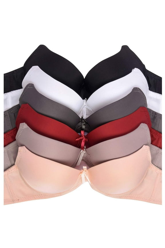 Womens Push Up Bra Various Styles (Pack of 6) (4186PU1, 36B)