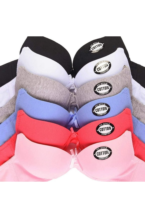 Womens Push Up Bra Various Styles (Pack of 6) (4370PU, 38C)