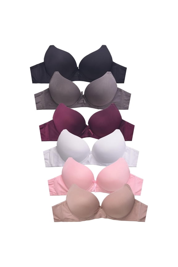 Womens Push Up Bra Various Styles Pack of 6 4392LPU, 40C
