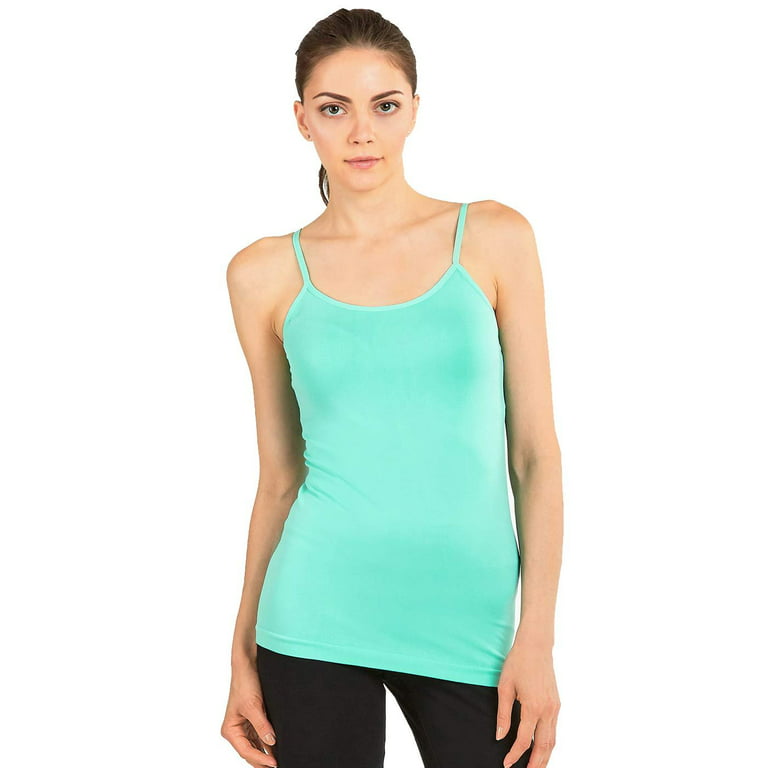 DailyWear Womens Seamless Nylon Camisole Tank Top (One Size, D.Grey)
