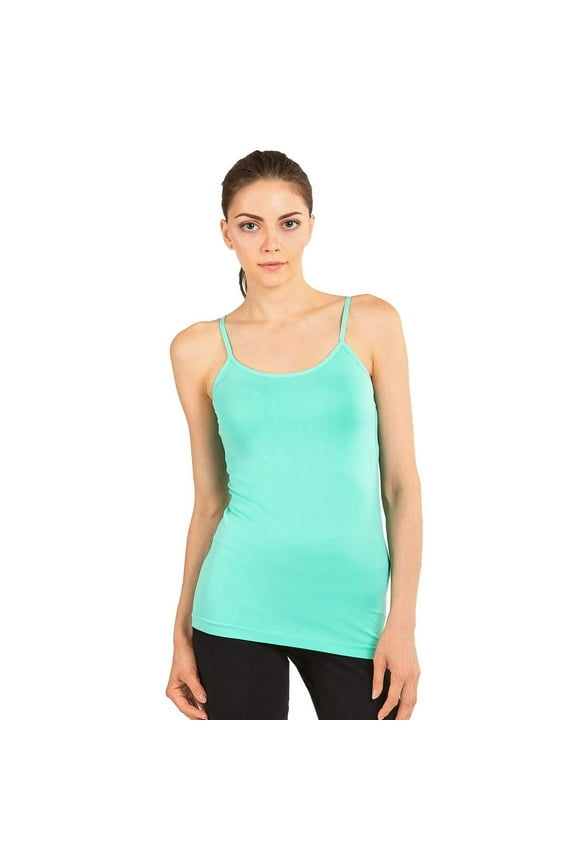 Womens Seamless Nylon Camisole Tank Top One Size, Mint
