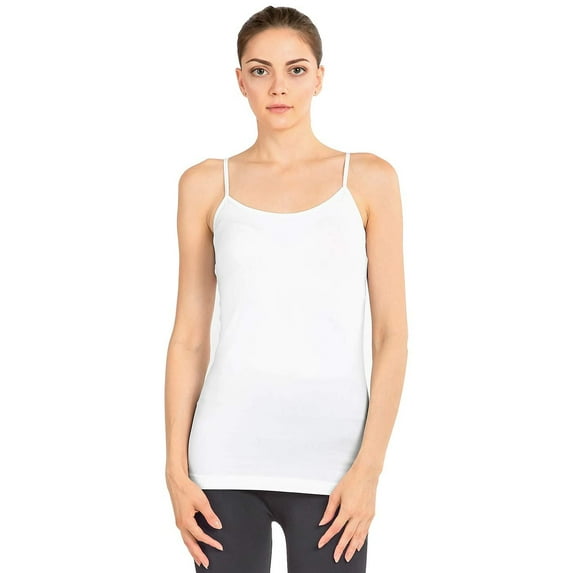 DailyWear Womens Seamless Nylon Camisole Tank Top One Size, White