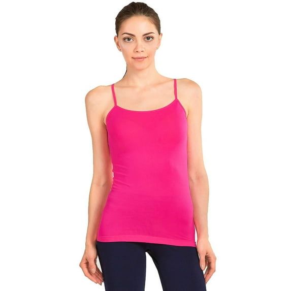 DailyWear Womens Seamless Nylon Camisole Tank Top Plus Size, H.Pink