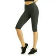 thumbnail image 1 of DailyWear Womens Solid Knee Length Short Yoga Cotton Leggings CHC.Gry, 2Xlarge Charcoal Grey, 1 of 4