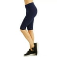 thumbnail image 1 of DailyWear Womens Solid Knee Length Short Yoga Cotton Leggings Navy, Large, 1 of 4