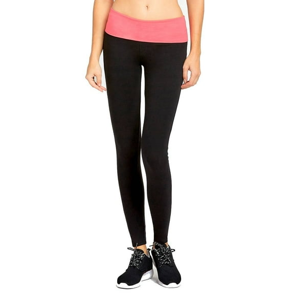 DailyWear Womens Stretchy Cotton Blend Yoga Pants Leggings Various Styles Coral/Black, Medium