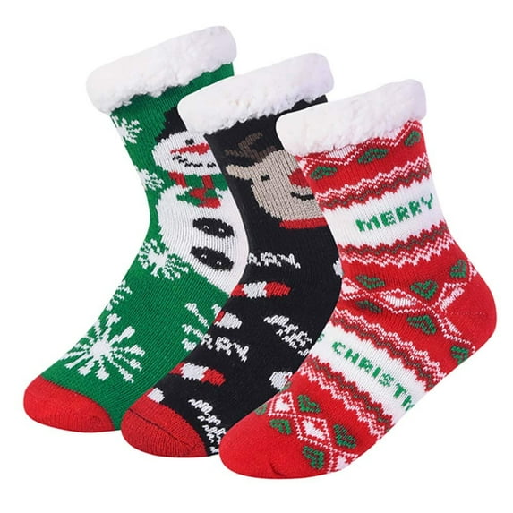 DailyWear Womens Winter Soft Premium Thermal Christmas Cozy Socks Slippers 6 - Pack Xmas, 6-8