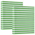 thumbnail image 1 of Dailycode 2 Pack Green White Stripe Hardcover 3 Ring Binder 1.5 Inch Ring Decorative Binder Organizer for Home School Office, 1 of 10