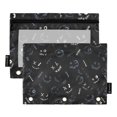 thumbnail image 1 of Dailycode 2 Pack Pencil Pouch for 3 Ring Binder Smooth Zipper Folders with Pockets Clear Window Pencil Case, Black Gothic Stitch Smile Doodle, 1 of 6