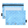 thumbnail image 1 of Dailycode 2 Pack Pencil Pouch for 3 Ring Binder Smooth Zipper Folders with Pockets Clear Window Pencil Case, Bright Blue White Polka Dot, 1 of 6