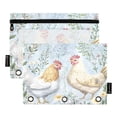 thumbnail image 1 of Dailycode 2 Pack Pencil Pouch for 3 Ring Binder Smooth Zipper Folders with Pockets Clear Window Pencil Case, Chickens and Wildflower, 1 of 2