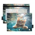 thumbnail image 1 of Dailycode 2 Pack Pencil Pouch for 3 Ring Binder Smooth Zipper Folders with Pockets Clear Window Pencil Case, Cute Cat Swimming Underwater, 1 of 6