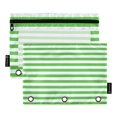 thumbnail image 1 of Dailycode 2 Pack Pencil Pouch for 3 Ring Binder Smooth Zipper Folders with Pockets Clear Window Pencil Case, Green White Stripe, 1 of 5
