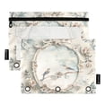 thumbnail image 1 of Dailycode 2 Pack Pencil Pouch for 3 Ring Binder Smooth Zipper Folders with Pockets Clear Window Pencil Case, Mirror with Floral and Bird, 1 of 6