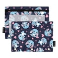 thumbnail image 1 of Dailycode 2 Pack Pencil Pouch for 3 Ring Binder Smooth Zipper Folders with Pockets Clear Window Pencil Case, Navy Blue Bunny Heart, 1 of 6
