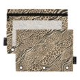 thumbnail image 1 of Dailycode 2 Pack Pencil Pouch for 3 Ring Binder Smooth Zipper Folders with Pockets Clear Window Pencil Case, Safari Zebra Leopard, 1 of 6